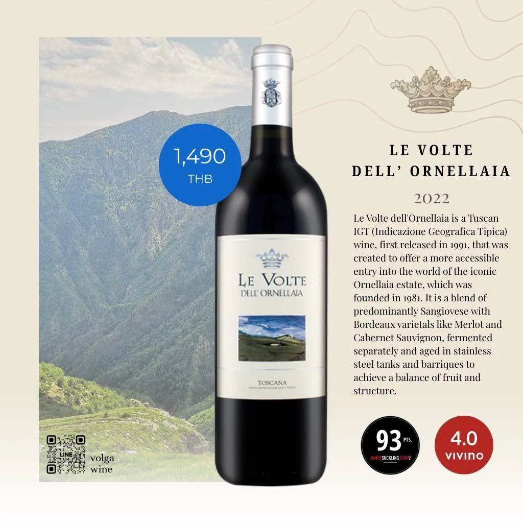 Tuscany Wine ซึ่งเป็นไวน์จากเขตภาคกลางของอิตาลี ซึ่งเมื่อพูดถึงแคว้นนี้แล้ว เราจะนึกถึงไวน์ที่ทำจากองุ่น Sangiovese เช่น ไวน์ Brunello หรือ Chianti หรือไม่ก็นึกถึงไวน์ Super Tuscan ซึ่งเป็นไวน์ที่ฉีกกฎการทำไวน์แบบดั้งเดิม