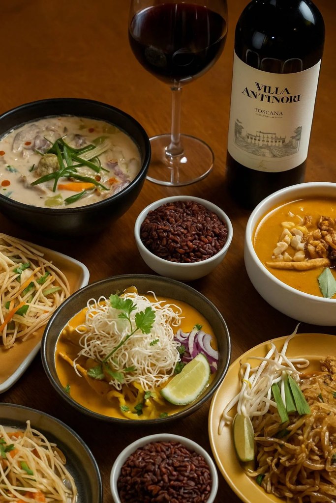 “เมื่อหยิบ Tuscany Wine มาดื่มครั้งหน้า ลองนึกถึงอาหารที่มีความมันบ้าง มีเครื่องเทศนิดหน่อย จำพวกแป้งก็ได้ เช่น ทอดมัน หมูทอด แกงเขียวหวาน แกงกะทิหรือคั่วต่างๆ น้ำตก และแม้ส้มตำก็ตาม ความกลมกล่อมของไวน์จะดีขึ้นมากๆ”